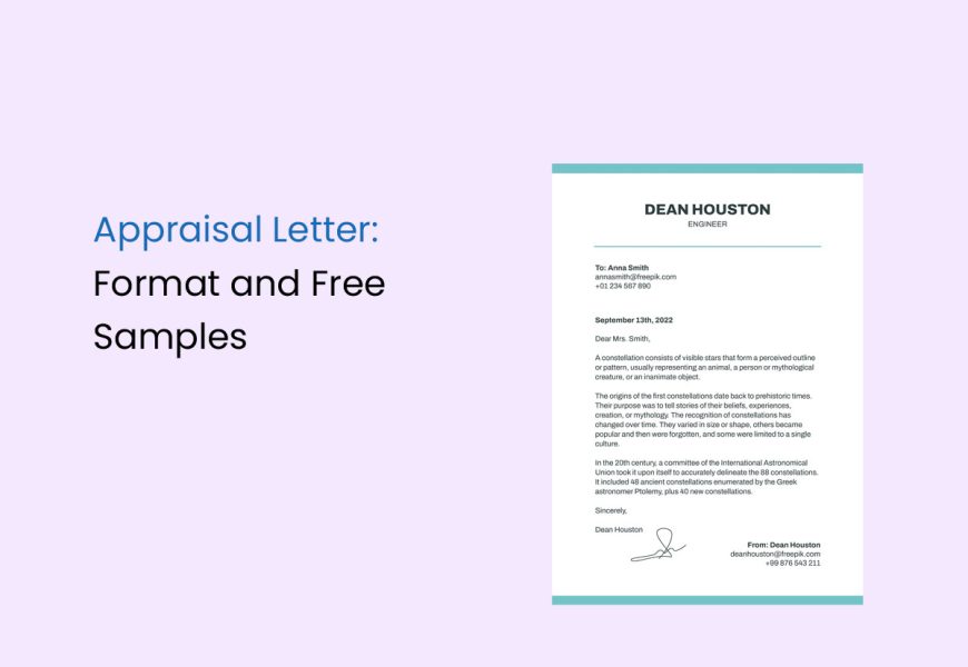 Appraisal Letter Format and Free Samples
