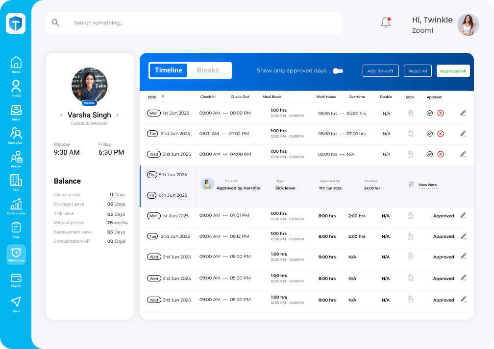 Breaks and Shift Management