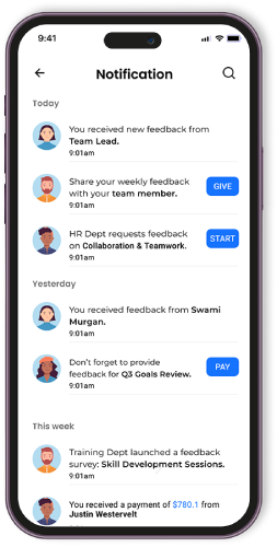 Feedback Notifications & Reminders